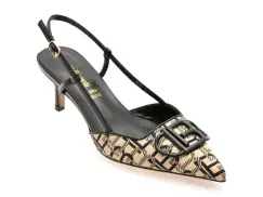 Pantofi eleganti LAURA BIAGIOTTI negri, 8969, din material textil imagine