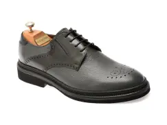 Pantofi eleganti LE COLONEL gri, 61722, din piele naturala imagine