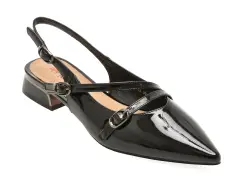 Pantofi eleganti PASS COLLECTION negri, DL60009, din piele naturala lacuita imagine