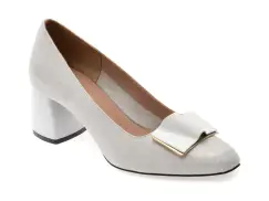 Pantofi EPICA argintii, 5411076, din piele naturala imagine