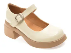 Pantofi EPICA bej, 677, din piele naturala lacuita imagine