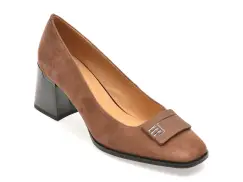 Pantofi EPICA maro, 4L109, din piele intoarsa imagine