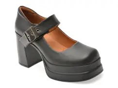 Pantofi EPICA negri, 19994, din piele naturala imagine