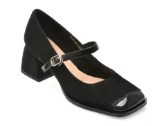Pantofi EPICA negri, 1F7096, din piele intoarsa imagine