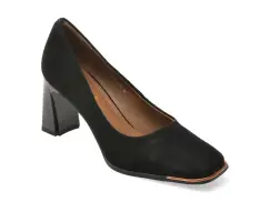 Pantofi EPICA negri, 918K685, din piele intoarsa imagine