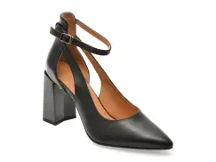 Pantofi EPICA negri, A110, din piele naturala imagine