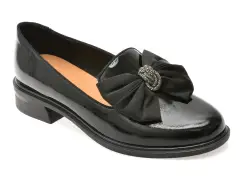 Pantofi EPICA negri, V1348, din piele naturala lacuita imagine