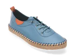 Pantofi EVIDA albastri, EVHT301, din piele naturala imagine