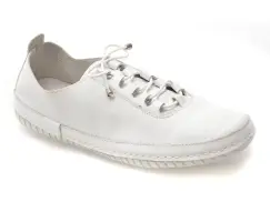 Pantofi EVIDA albi, EV2913, din piele naturala imagine