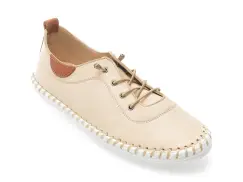 Pantofi EVIDA bej, EVHT301, din piele naturala imagine