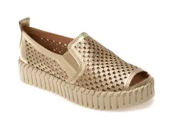 Pantofi FLAVIA PASSINI aurii, 368101, din piele naturala imagine