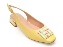 Pantofi FLAVIA PASSINI galbeni, 1152720, din piele naturala imagine