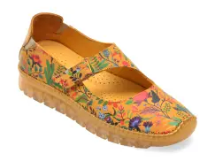 Pantofi FLAVIA PASSINI galbeni, BY55, din piele naturala imagine