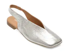 Pantofi GOLD DEER argintii, 1461214, din piele naturala imagine
