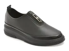 Pantofi GOLD DEER negri, 212628, din piele naturala imagine