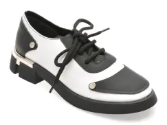 Pantofi GRYXX alb-negru, 5622051, din piele naturala imagine