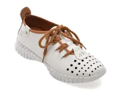 Pantofi GRYXX albi, 5306, din piele naturala imagine