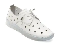 Pantofi GRYXX albi, MN8006, din piele naturala imagine