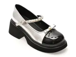 Pantofi GRYXX argintii, 661081, din piele naturala imagine