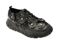 Pantofi GRYXX negri, AC2010, din material textil imagine