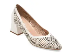 Pantofi IMAGE albi, 3510040, din piele naturala imagine