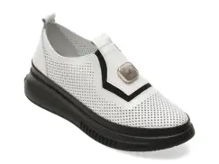 Pantofi IMAGE albi, 3831606, din piele naturala imagine