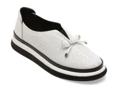 Pantofi IMAGE albi, 5503702, din piele naturala imagine