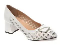 Pantofi IMAGE albi, 6191391, din piele naturala lacuita imagine