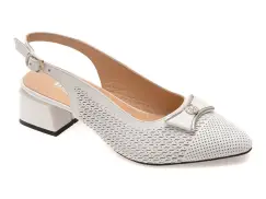 Pantofi IMAGE albi, 6192431, din piele naturala imagine