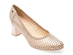 Pantofi IMAGE aurii, 6740, din piele naturala imagine