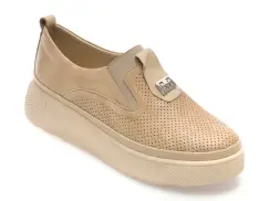 Pantofi IMAGE bej, 38177, din piele naturala imagine