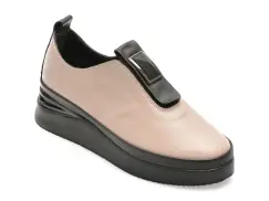 Pantofi IMAGE gri, 106936A, din piele naturala imagine