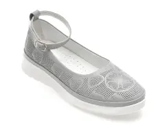 Pantofi IMAGE gri, 18348, din piele naturala imagine