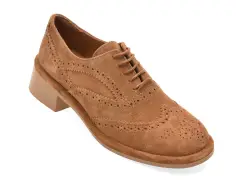 Pantofi IMAGE maro, 3772609, din piele intoarsa imagine