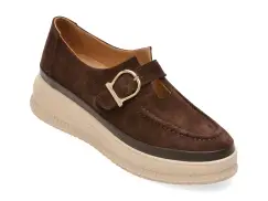 Pantofi IMAGE maro, 381147, din piele intoarsa imagine