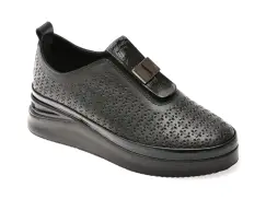 Pantofi IMAGE negri, 10619Z7, din piele naturala imagine