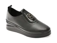 Pantofi IMAGE negri, 1066015, din piele naturala imagine