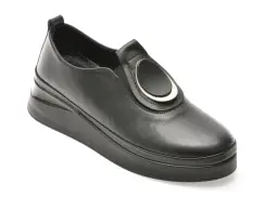 Pantofi IMAGE negri, 1776005, din piele naturala imagine