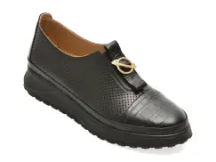 Pantofi IMAGE negri, 381132, din piele naturala imagine
