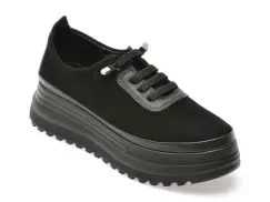 Pantofi IMAGE negri, 387375, din piele intoarsa imagine