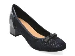 Pantofi KARISMA bleumarin, JI60015, din piele intoarsa imagine
