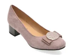 Pantofi KARISMA mov, JI60016, din piele intoarsa imagine