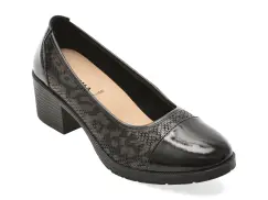 Pantofi KARISMA negri, WB60008, din piele croco imagine