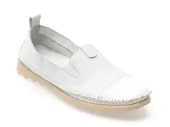 Pantofi ORTOPLUS albi, EV2814, din piele naturala imagine