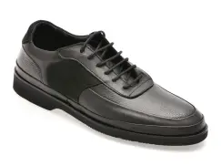 Pantofi OTTER negri, 813, din piele naturala imagine