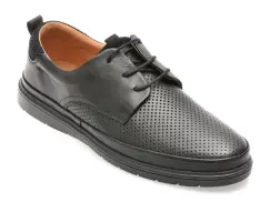 Pantofi OTTER negri, A20B, din piele naturala imagine