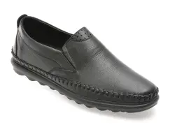 Pantofi OTTER negri, DD045, din piele naturala imagine