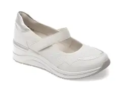 Pantofi REMONTE albi, D0T13, din piele naturala imagine