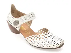 Pantofi RIEKER albi, 43753, din piele naturala imagine