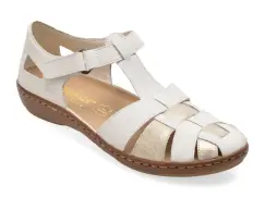 Pantofi RIEKER albi, 45869, din piele naturala imagine